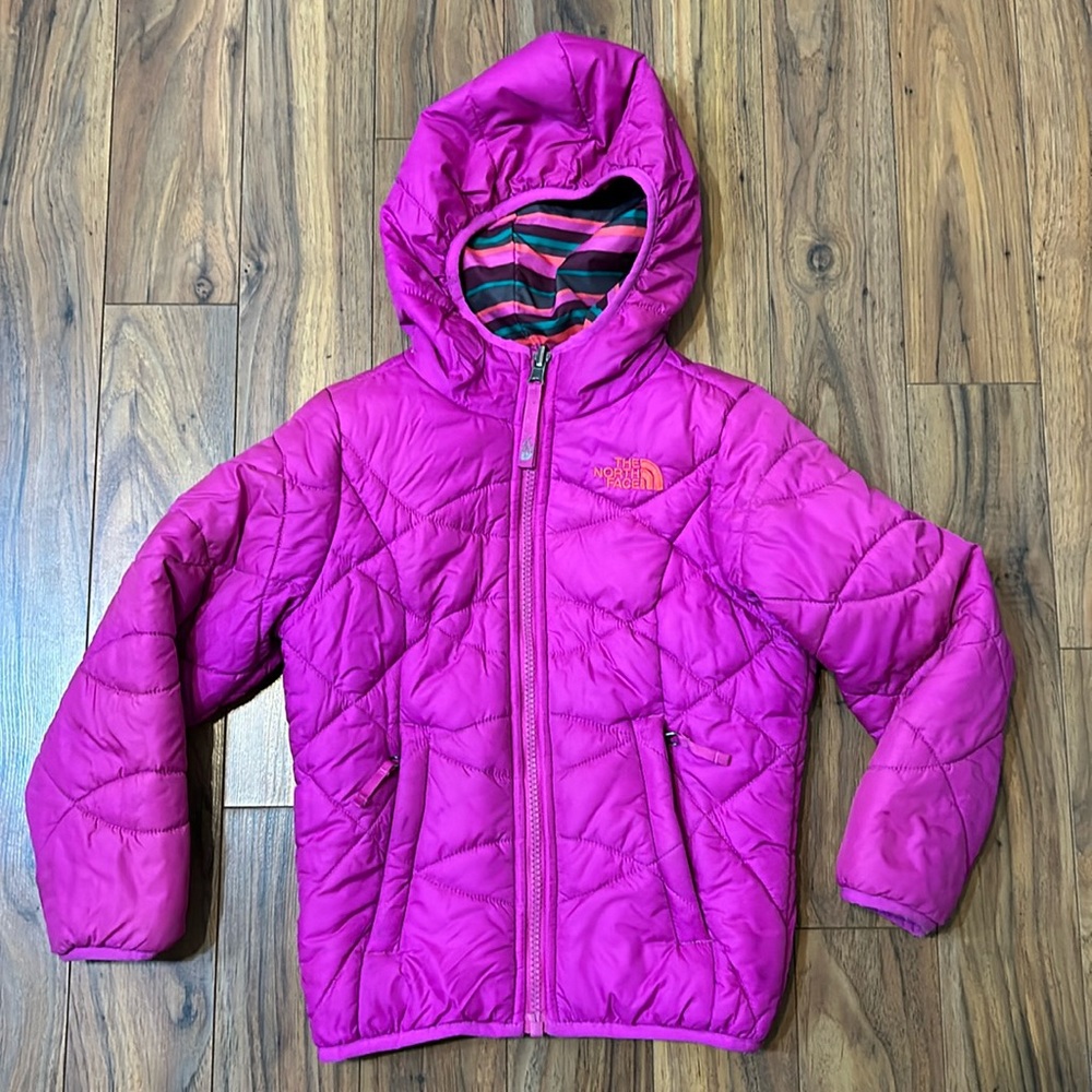 Girls 3T The North Face reversible winter jacket